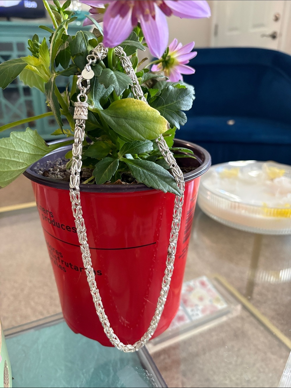 Sterling Silver Rope Chain Necklace - Shiny Silver